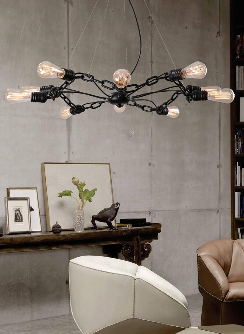 Internet cafe living room bedroom Italian simple modern iron lamp