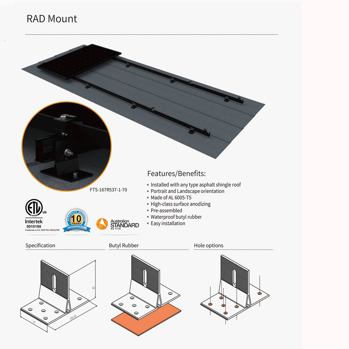 Solar panel bracket  No.4