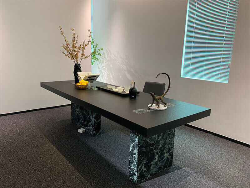 Rock slab tea table dining table in one custom multi-functional minimalist bar  