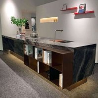 Italian Luxury Kitchen Island Multifunctional Bar Table with Storage 