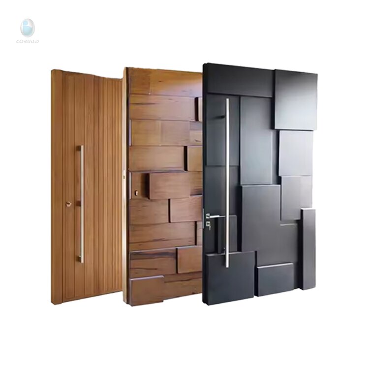 Modern Aluminum Entrance Door Waterproof Digital Lock Acoustic Wooden Door