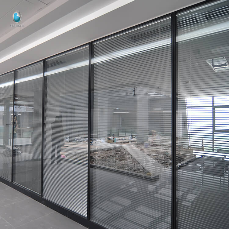 Toughened glass partition aluminum alloy profile custom office glass partition