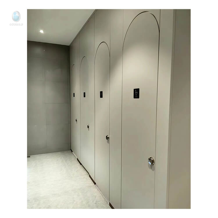 Public commercial compact laminate gym room shower toilet cubicles      