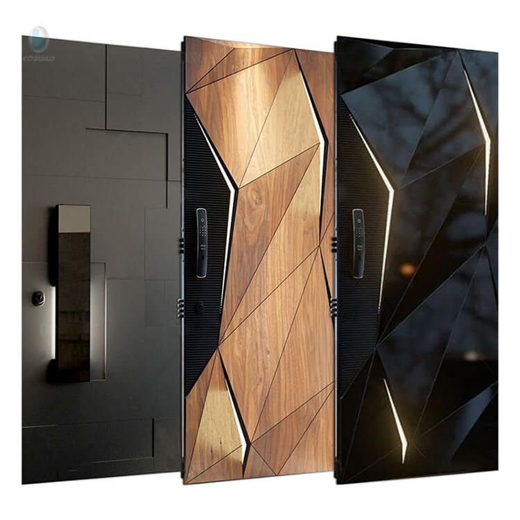 Aluminum Alloy Entry Exterior Door Metal Building Materials Black Architrave 